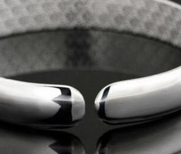 Scroll Carved Silver Cuff Bangle Bracelet