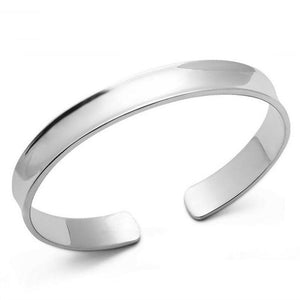 Smooth Concave Silver Cuff Bangle Bracelet