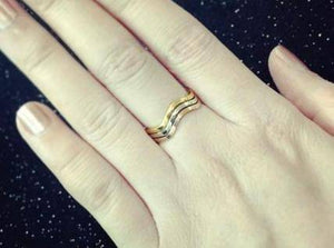 Wavy Tri-Color Stack Rings