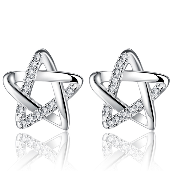 Tiny Twinkle Stars CZ Stud Earrings