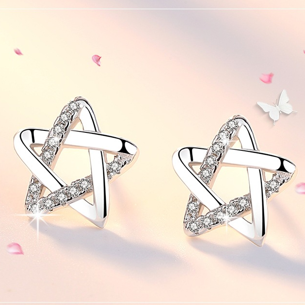 Tiny Twinkle Stars CZ Stud Earrings