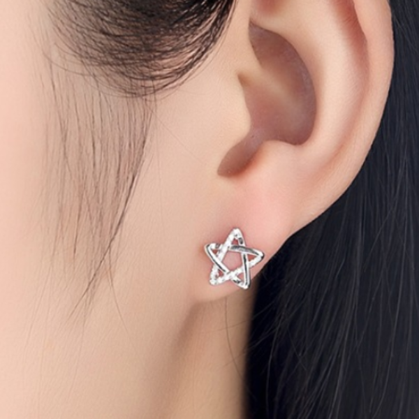 Tiny Twinkle Stars CZ Stud Earrings