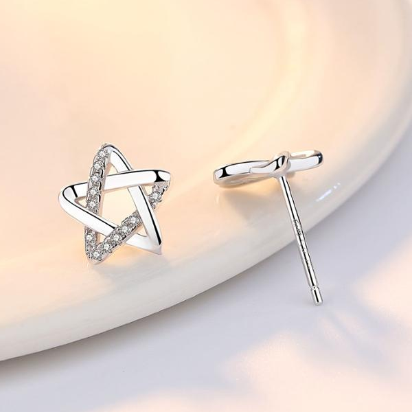 Tiny Twinkle Stars CZ Stud Earrings