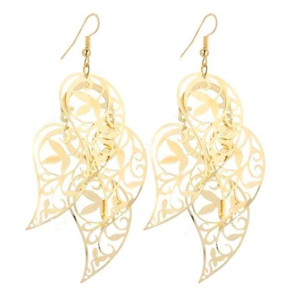 Dangling Tropical Leaves Earrings