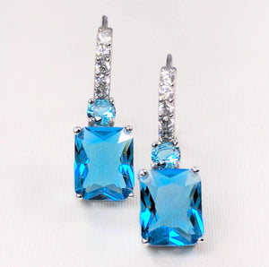 Exquisite Emerald Cut 4CT Dangling CZ Earrings