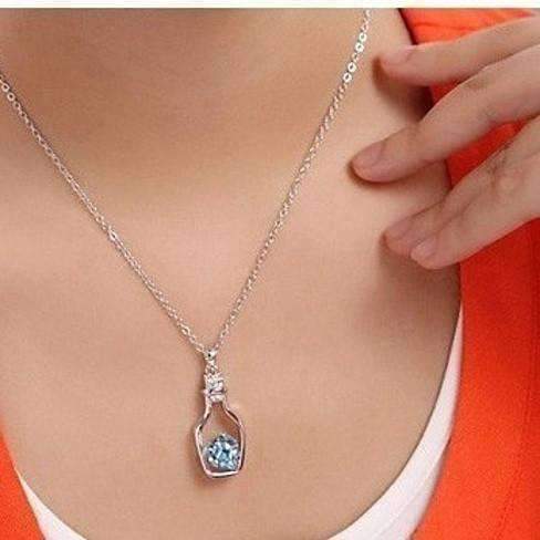 Bottled Up Love Austrian Crystals Necklace