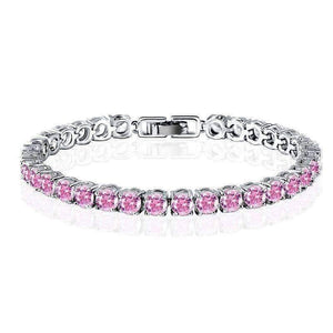 Luxury Pink Swiss CZ Tennis Bracelet