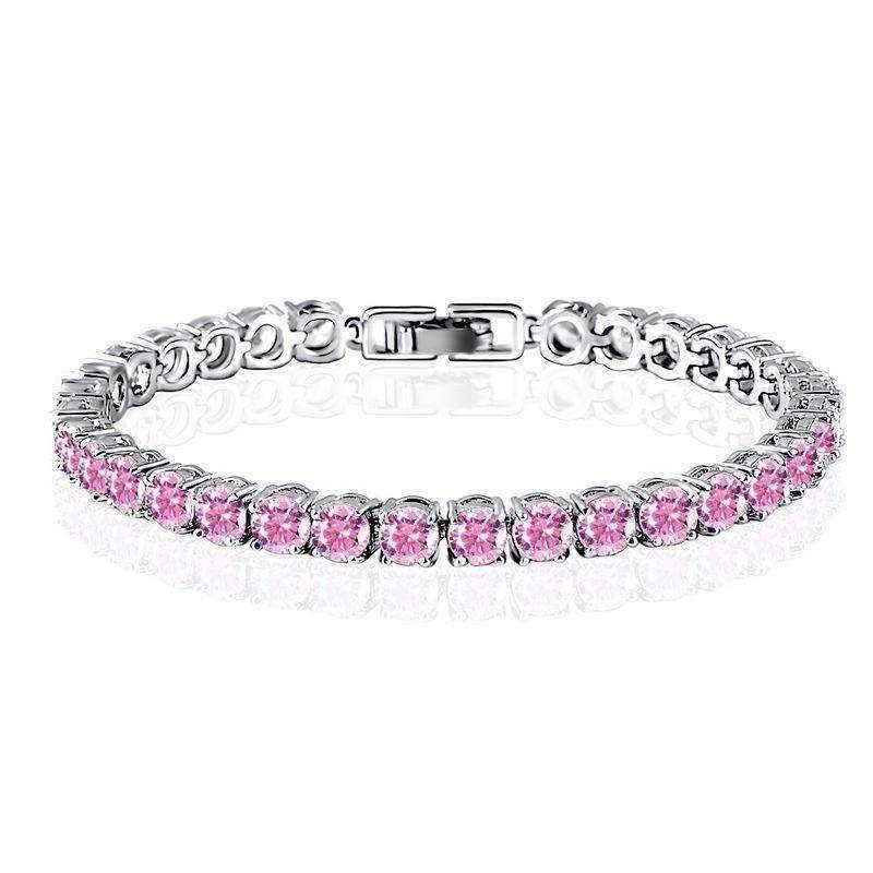 Luxury Pink Swiss CZ Tennis Bracelet