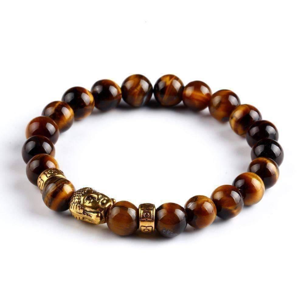 Buddha Bead Genuine Agate Gemstone Bracelet