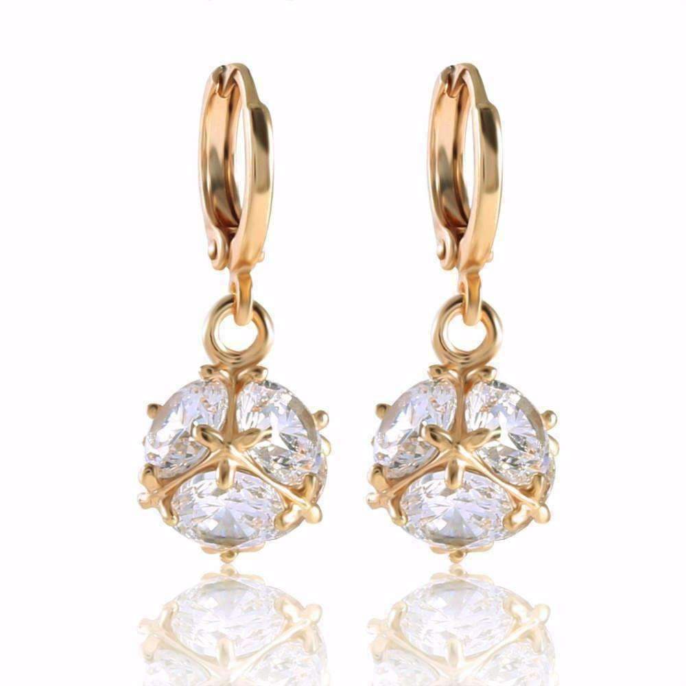 Crystal Cube Dangling Charm Earrings