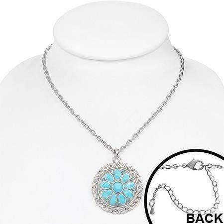 Delightful Daisy Vintage Look Enamel & CZ Floral Pendant Necklace