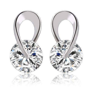 Hugging Austrian Crystals Stud Earrings