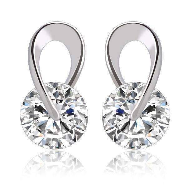 Hugging Austrian Crystals Stud Earrings