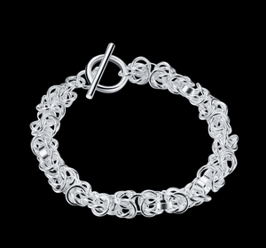Knotted Links Sterling Silver Toggle Bracelet