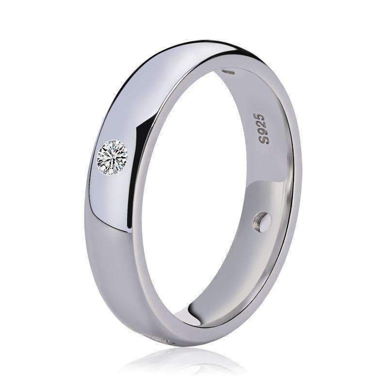 Simply Elegant Four Stone Flush Mount CZ Band Ring
