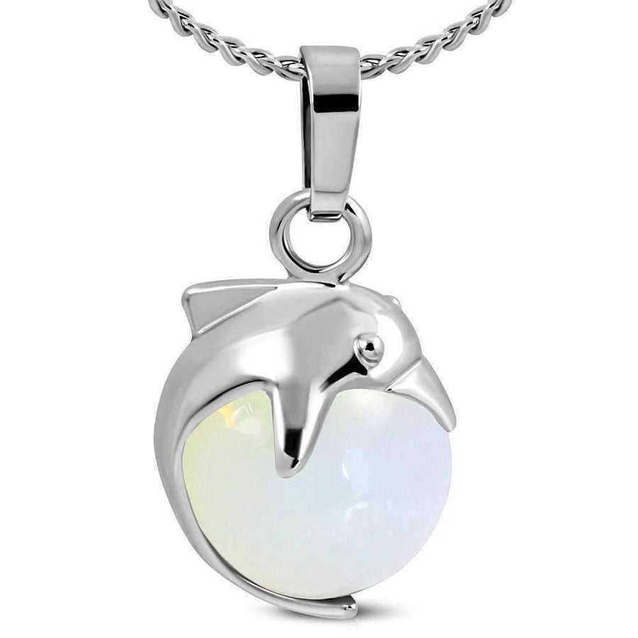 Wave Rider Dolphin and Cat Eye Necklace