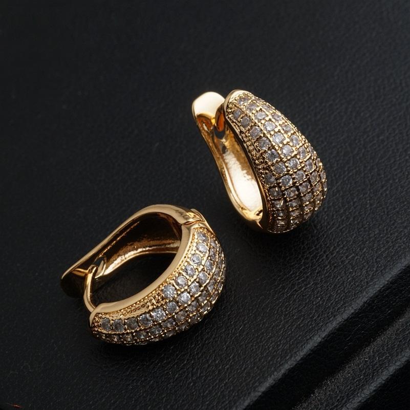 CZ Encrusted Creole Hoop Earrings