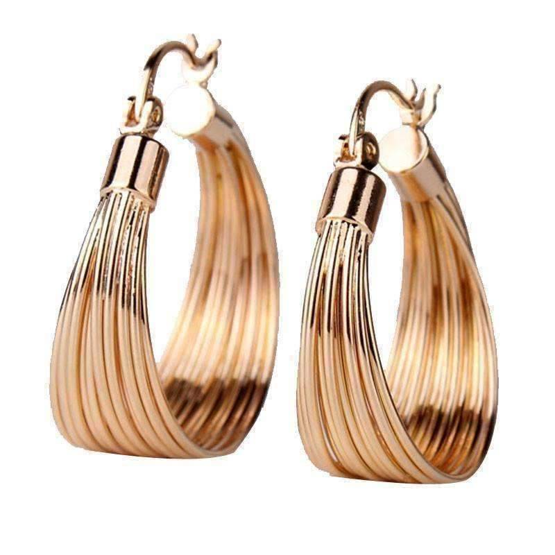 Silky Threads Hoop Earrings in Silver or Gold