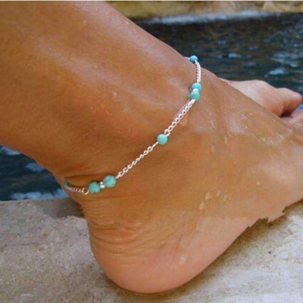 Turquoise Bead Anklet