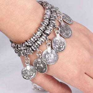 Noble Roman Dangling Coin Bracelet