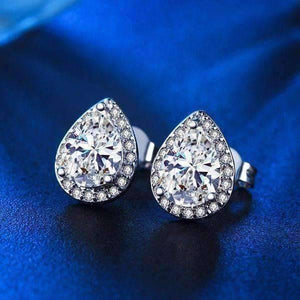 Perfect Pear Austrian Crystal Halo Earrings and Bracelet Set